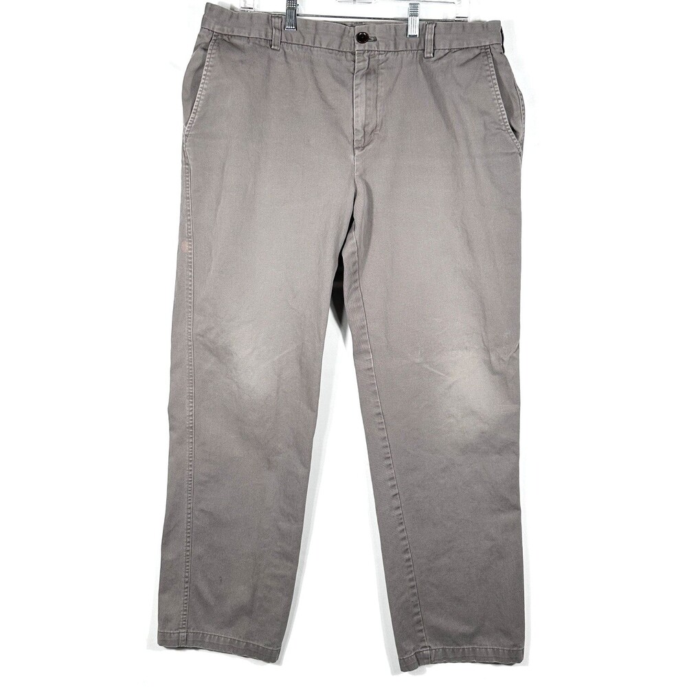 GH Bass & CO Pants 38x34 Gray Mens Chino Stretch Straight Pockets Hiking